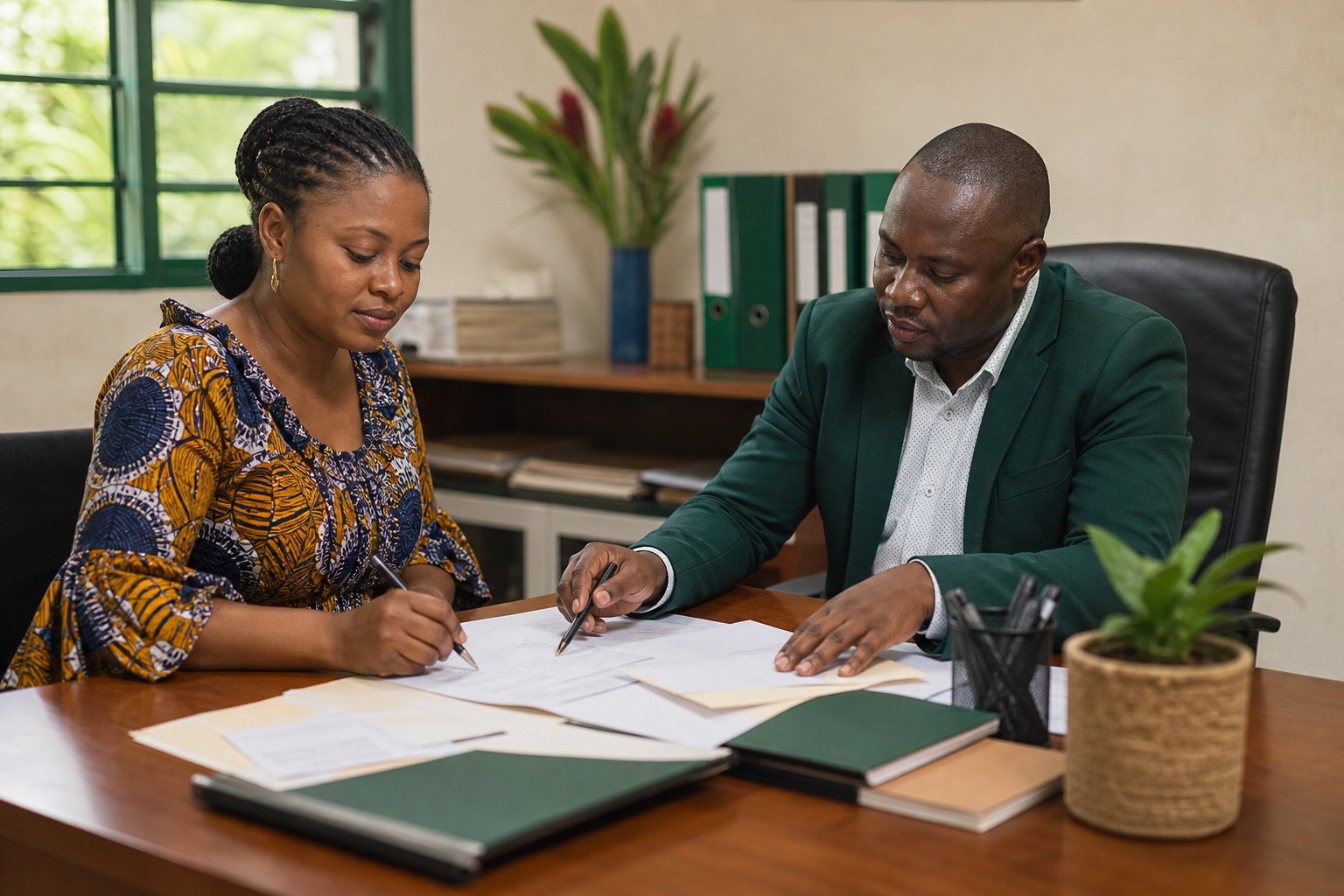 Une entrepreneure est accompagnée dans la formalisation de son activité.
